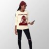 Long sleeve beige T-shirt | Pets Lover sticker Personalized - Image 3